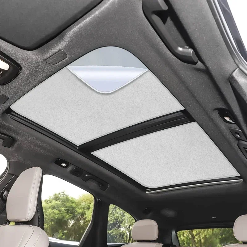 Car Suede Fabric For VOLVO XC60 2018-Present Electrostatic Adsorption Sunroof Sunshade Auto Anti-UV Heat Insulation Skylight