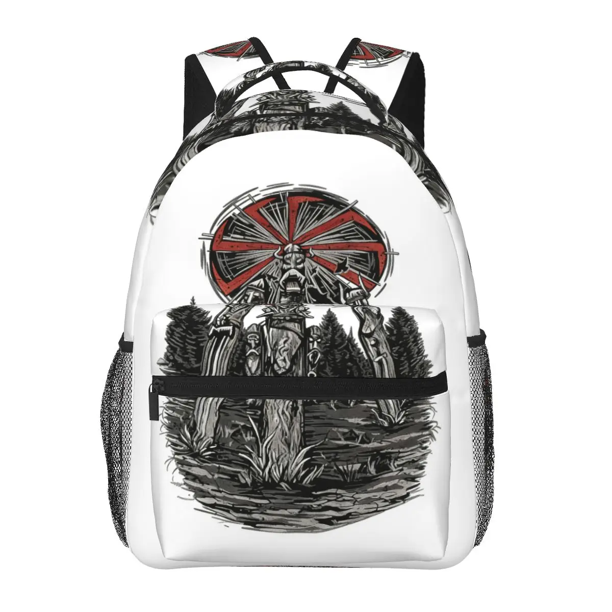 

Slavic God Perun Statue Korovat Symbol Primitive Religious Print Student Backpack School Bag Daypack Bookbag Shoulder Bags