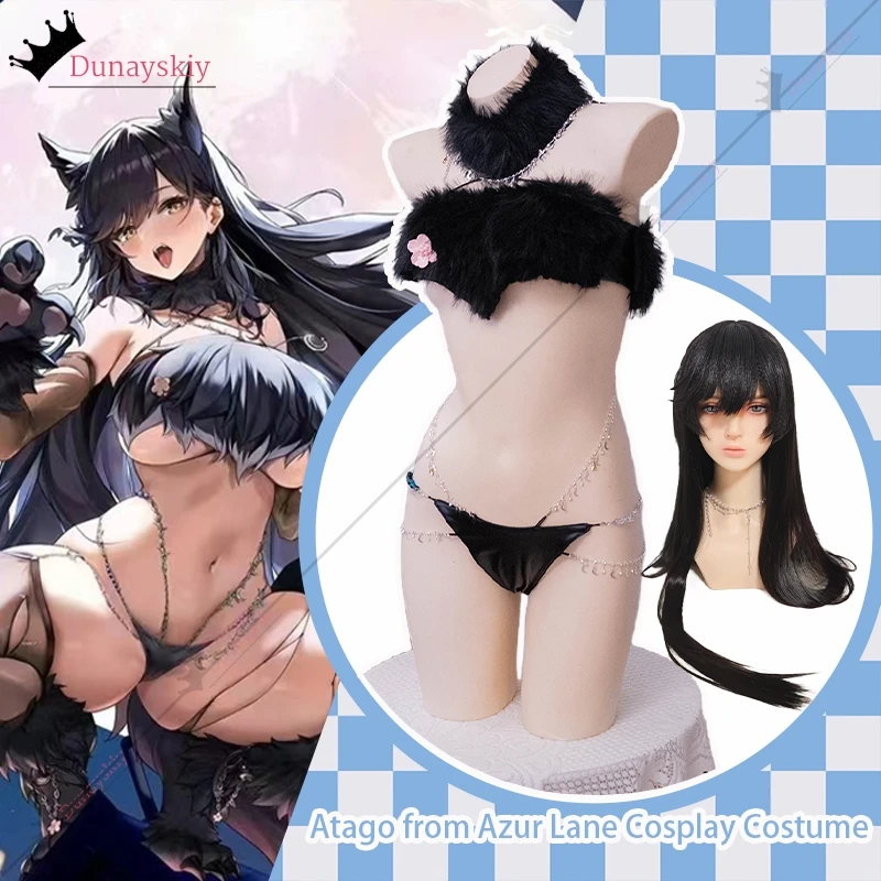 

Атаго от игры Azur Lane Косплей Костюм Atago Ролевая игра Сексуальное пушистое нижнее белье Женские платья Аниме Маскировка для взрослых женщин