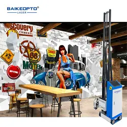 Automatic Indoor Outdoor Wall Arts Drawing CMYK UV Inject 3D Double Nozzles Direct Mural Painting Printers Machine