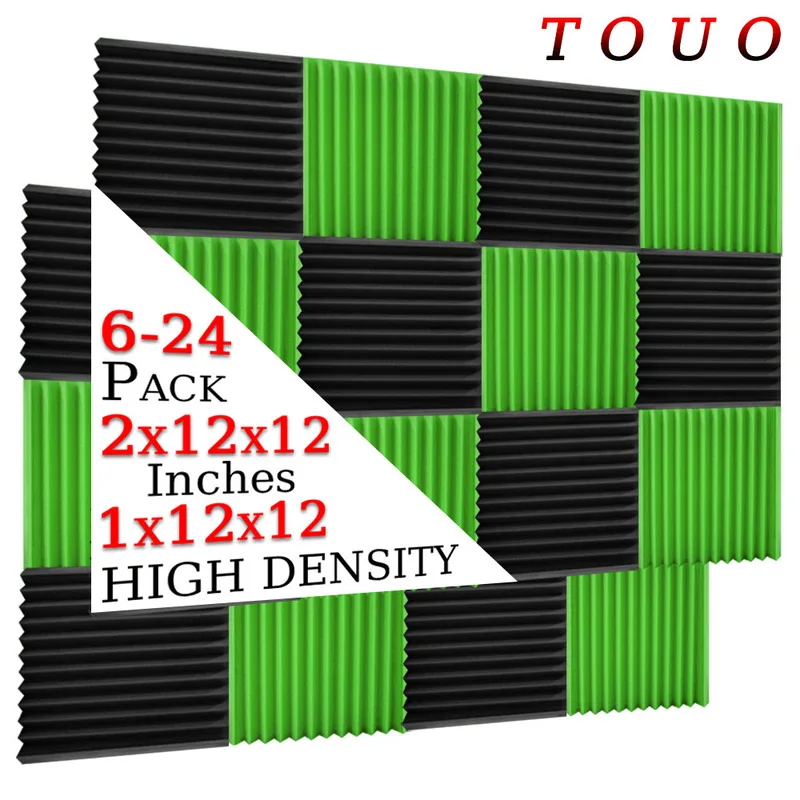 TOUO Insulation Treatment Panel6-24 Pack Studio Acoustic Foam Treatment Foam Panel House Acoustic Self-Adhesive Sponge Wall