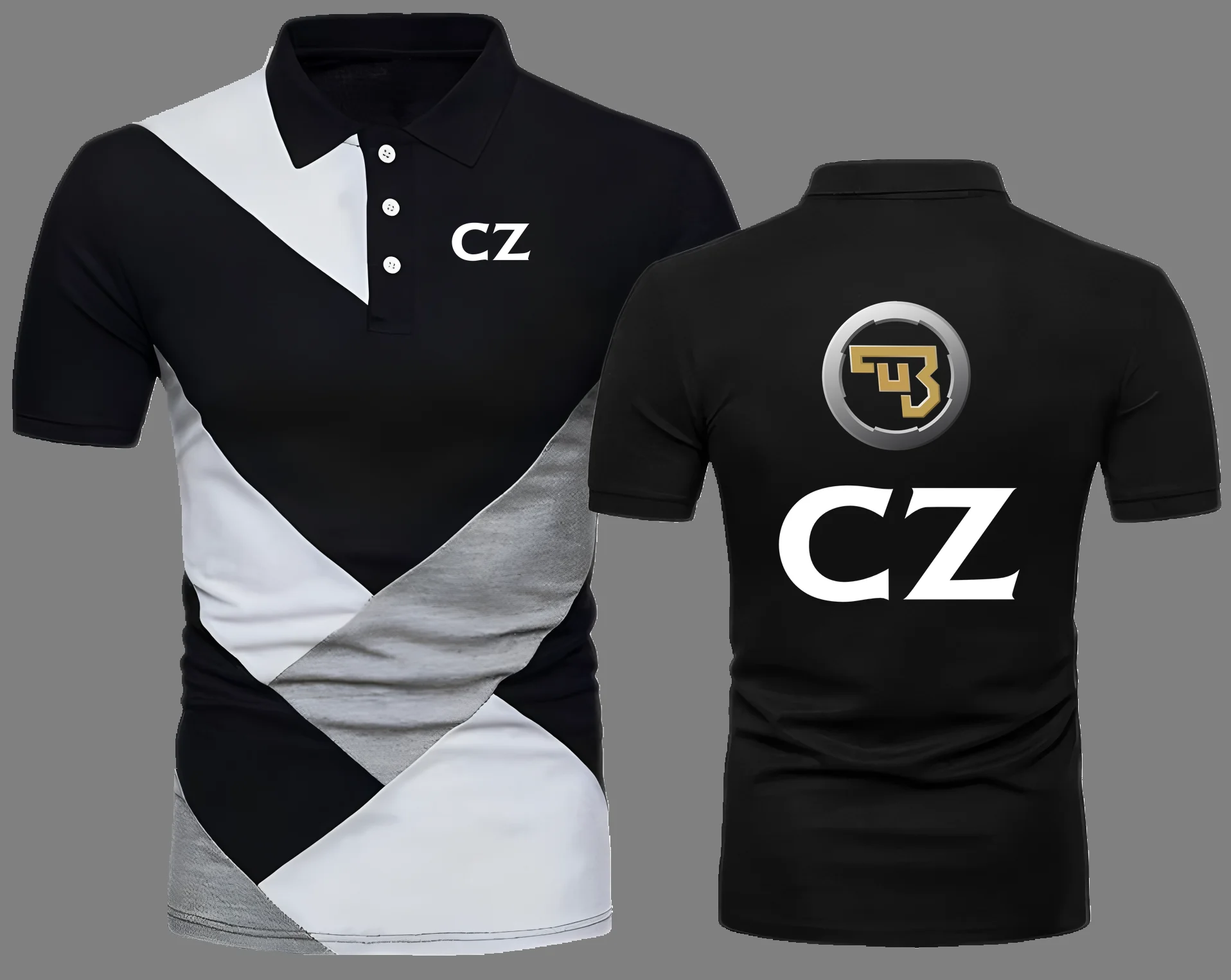 2025 CZ Ceska Zbrojovka Polo para hombre Verano Golf Contraste Color Polos transpirables Camisa Contraste Color Slim Fit Top Ropa