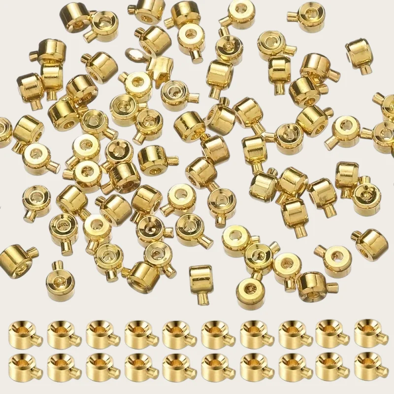 20Pcs 3×4mm Copper Position Clasp Buckles Equipped with Bead Caps Multi-use Connectors for DIY Beaded Bracelet Necklace Jewelry view 5