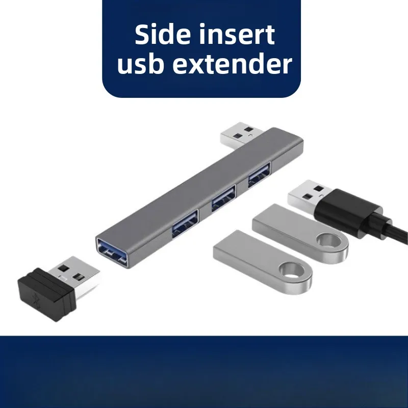 Wholesale Aluminum Alloy 90° Right Angle USB C Hub Side Plug USB 3.0 Multi Port OTG Adapter Expander Splitter