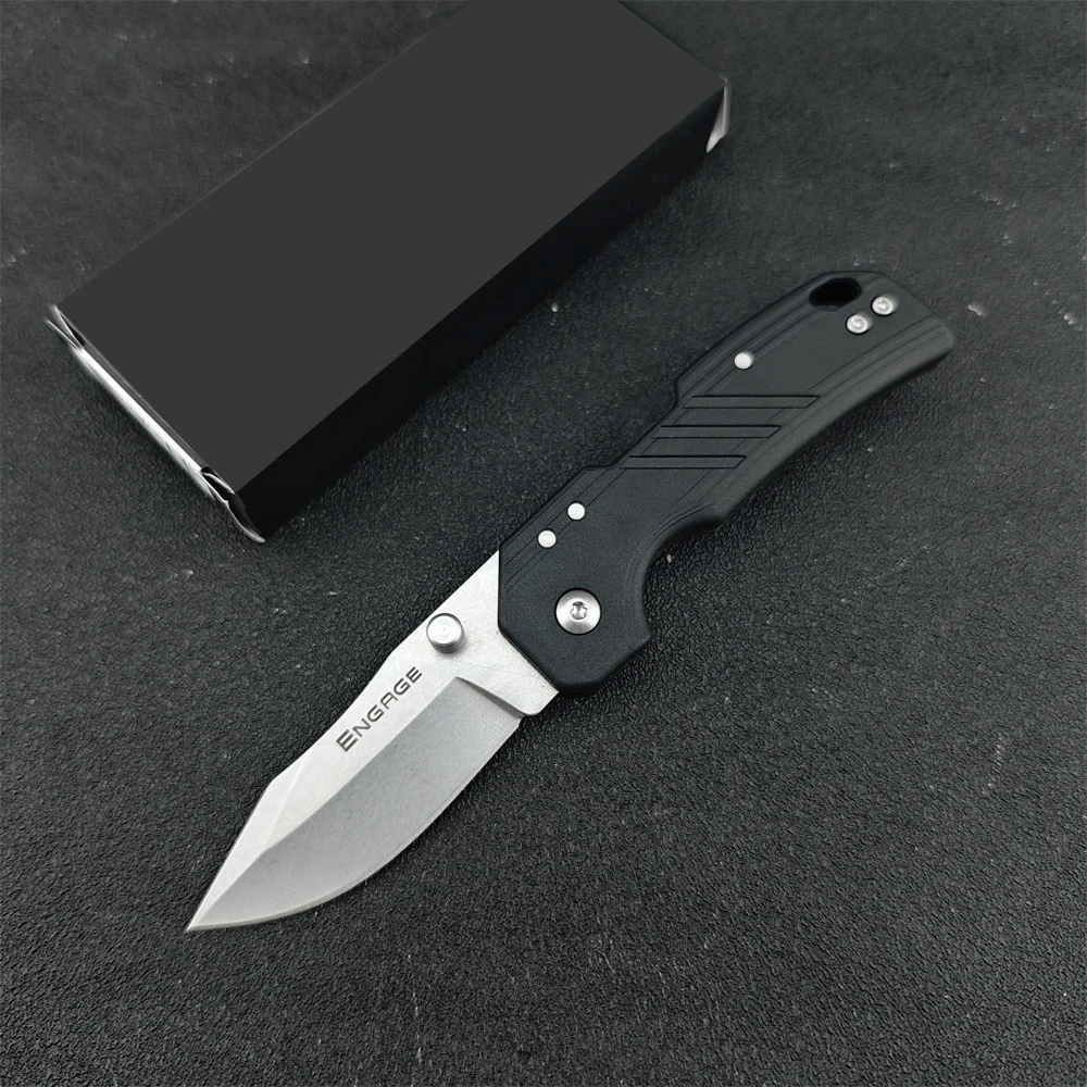 

Engage ATLAS Folding Knife 440C Clip Point Blade Black Nylon Fiber Handles Survival Utility Pocket Knife Sharp Tactical Gear