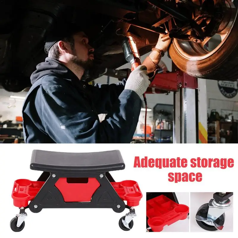 

Mechanic Stool Rolling Workshop Stools On Wheels Ergonomic Car Stool With Tool Tray For Workshop Auto Repair Shop Home Garage