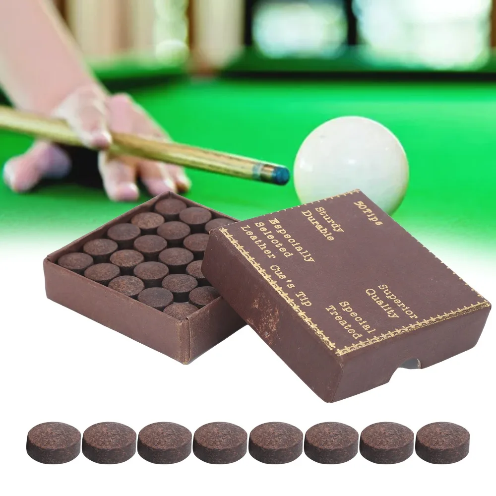 

50PCS Billiard Accessories 11mm Cue Tips Kit Maroon Leather Snooker Cue Tips Billiard Cue Tips Snooker Game