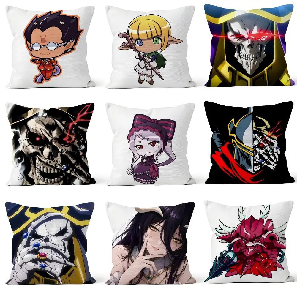 Anime Overlord Ainz Ooal Gown Albedo Cushion Cover Throw Pillow Soft Short Plush Cozy Durable For Sofa Bedroom Home Decor Gift