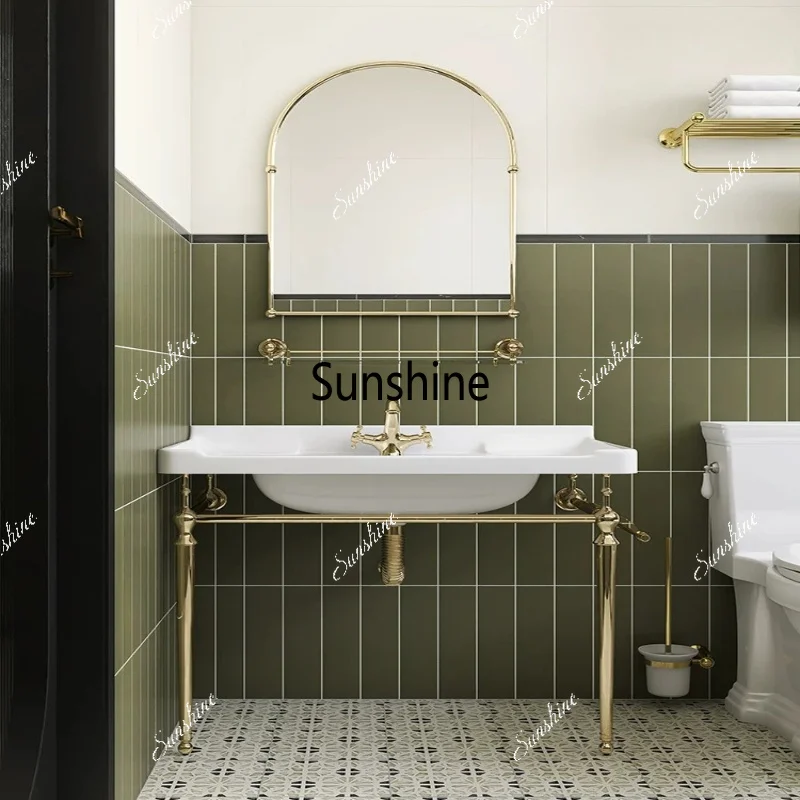 

French retro wash basin bathroom floor bracket ceramic