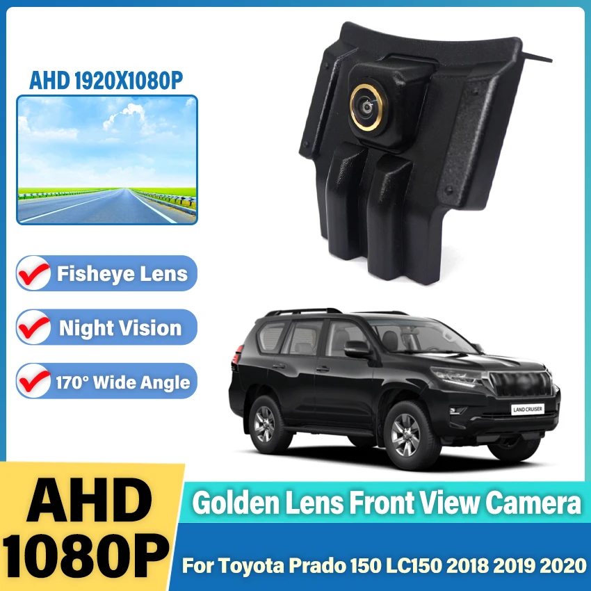 

AHD 1080P Car Front View Camera For Toyota Prado 150 LC150 2018 2019 2020 HD Waterproof CCD Night Vision Front Logo Cam Golden