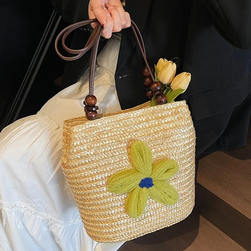 

Straw Woven Tote Bags for Women Shoulder Raffia Bag 2025 Rattan Large Shopping Basket Beach Bag Luxury Crochet Handbag Tote Bag