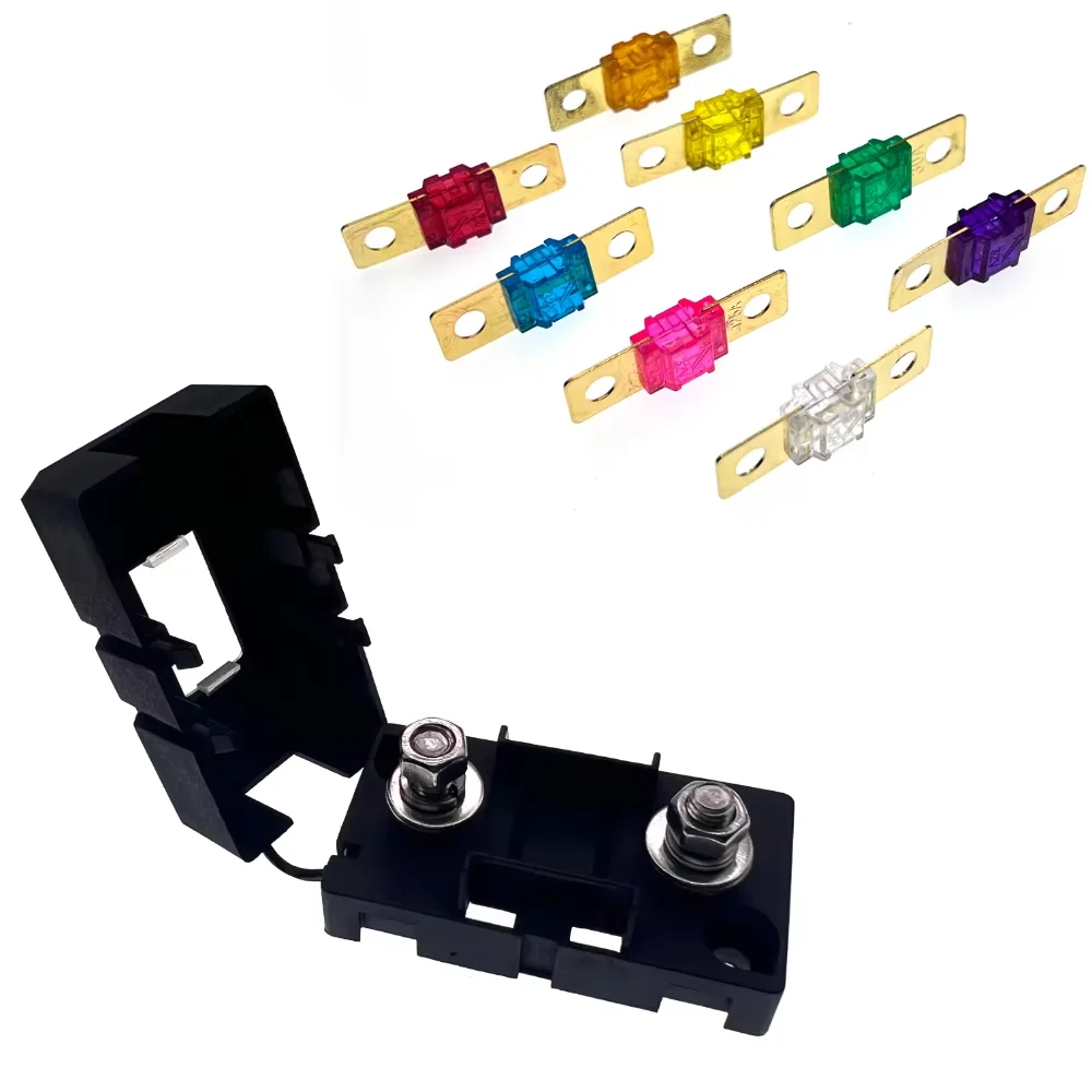 ANS Trumpet Fork Plug Fuse Kit 20A 30A 40A 50A 60A 70A 80A 100A 150A 200A with Bolt Fixed Insurance Film and Safety Plate Base view 2