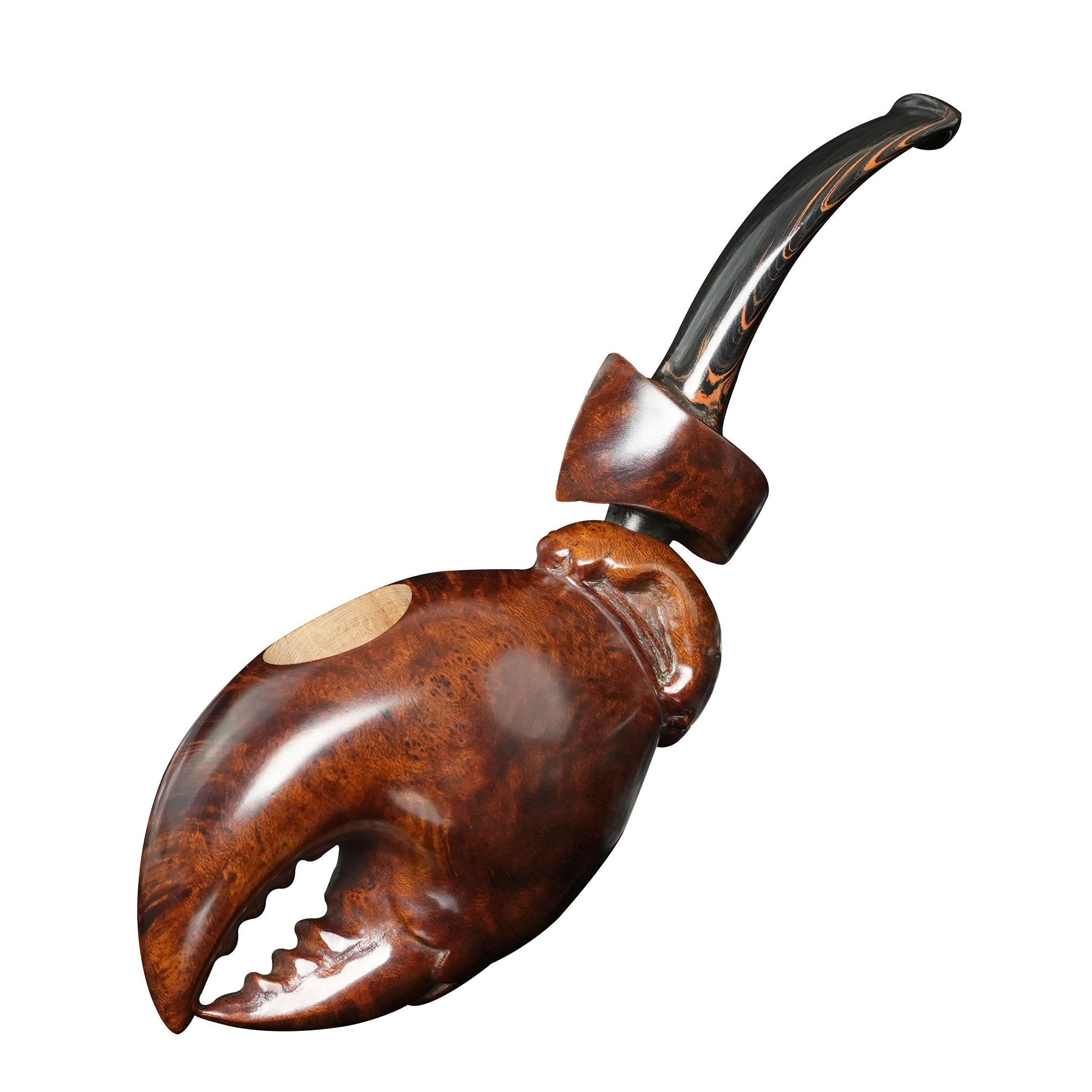 MUXIANG briar wood tobacco pipe hand-carved pipe father's day gift crab claw pipe vulcanized rubber pipe mouth