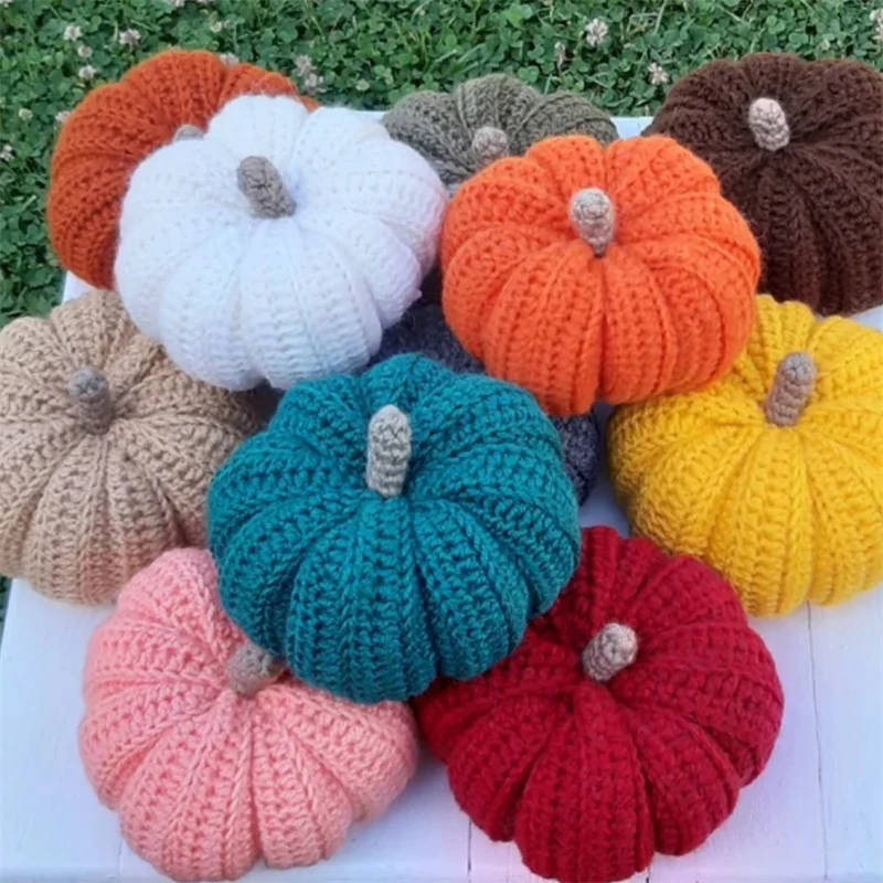 Cute Handmade Knitted Cute multi colour pumpkin Doll For friend giftsPendant Halloween Home Decoration Party Gifts Room Decor