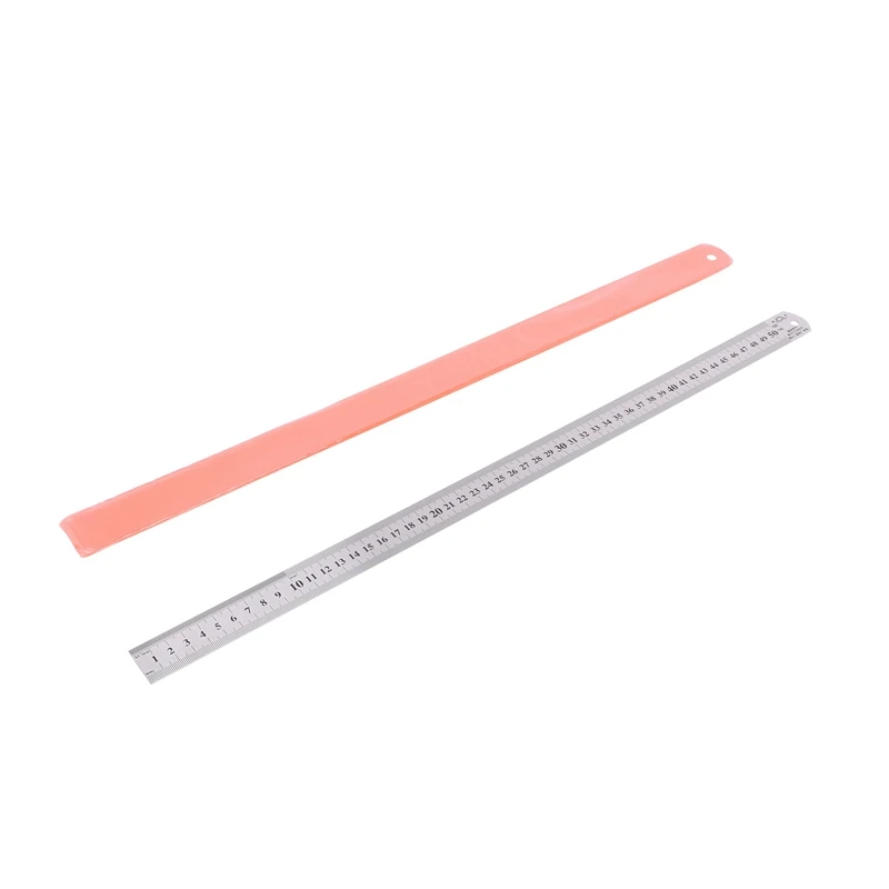 6X Groove Right Stainless Steel Metric Ruler 50 Cm Stainless Metric Ruler