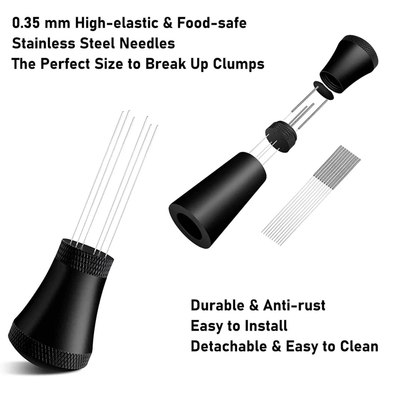 3 Piece Espresso Dispensing Tool Spring-Loaded Coffee Tamper As Shown Metal For 58Mm Portable Filters