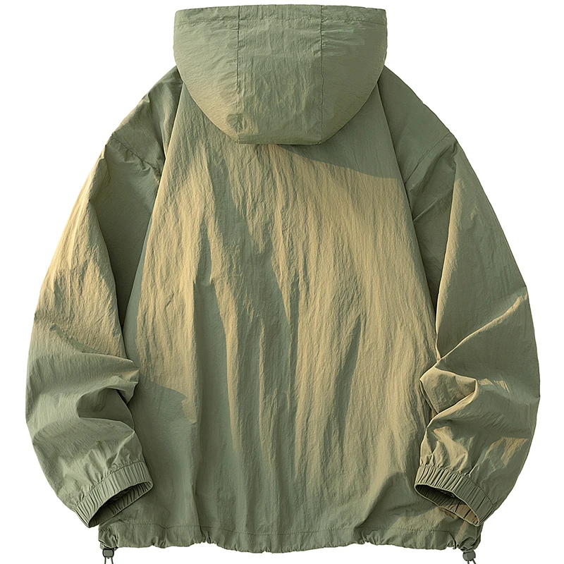 UPF50+ Sommer-Eisseide UV-Schutz Kapuzenjacke für Herren, Outdoor-Angeln und Wandern, Anti-UV-Mantel, Atmungsaktiv und Schnelltrocknend – Detail 5