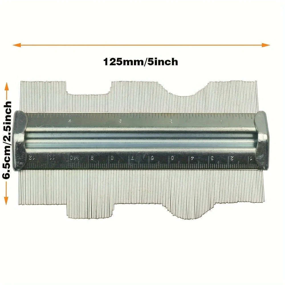 125mm Shape Taker Metal Contour Gauge Irregular Contour Measuring Gauge Woodworking Measuring Imitation Gauge