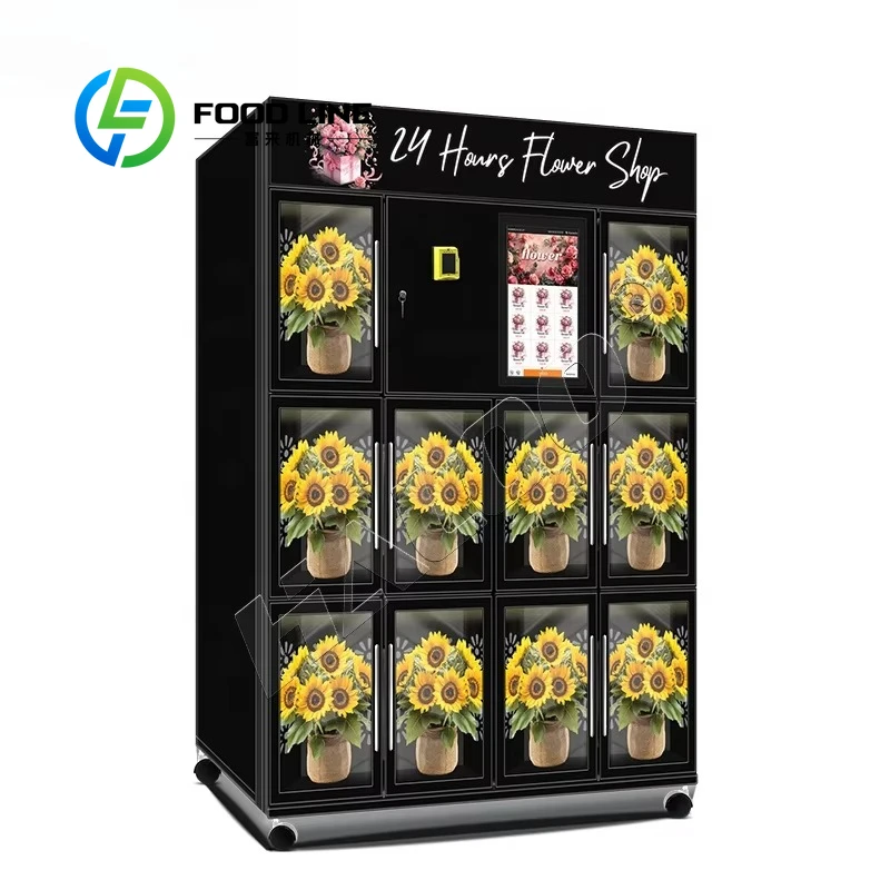 FL Automated Smart Flower Kiosk with Temperature Control Flower-Shaped Fresh Flowers Dispenser for Commercial Locations