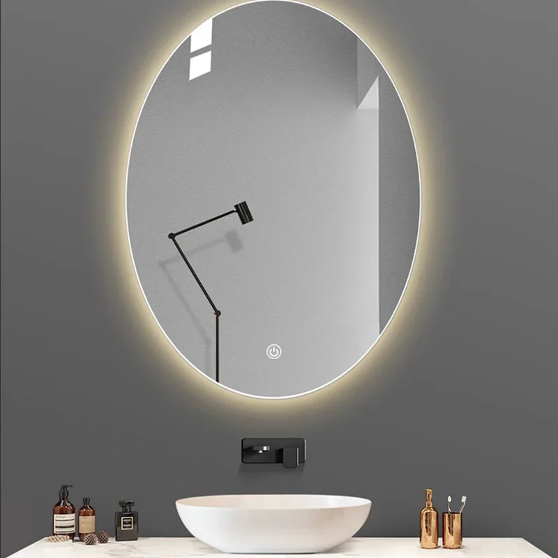 Illuminated Makeup Mirror Bright Design Display Large Mirror Safety Aesthetic Espelho Para Banheiro Com Bathroom Accessories