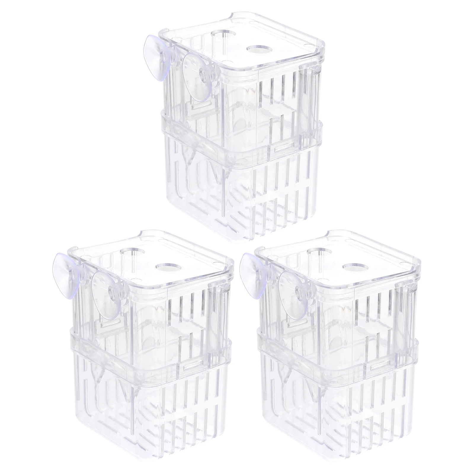 

3 Pcs Isolation Box Juvenile Fish Breeding Case Tank Hatchery Incubator Aquarium Compact Size Plastic Container