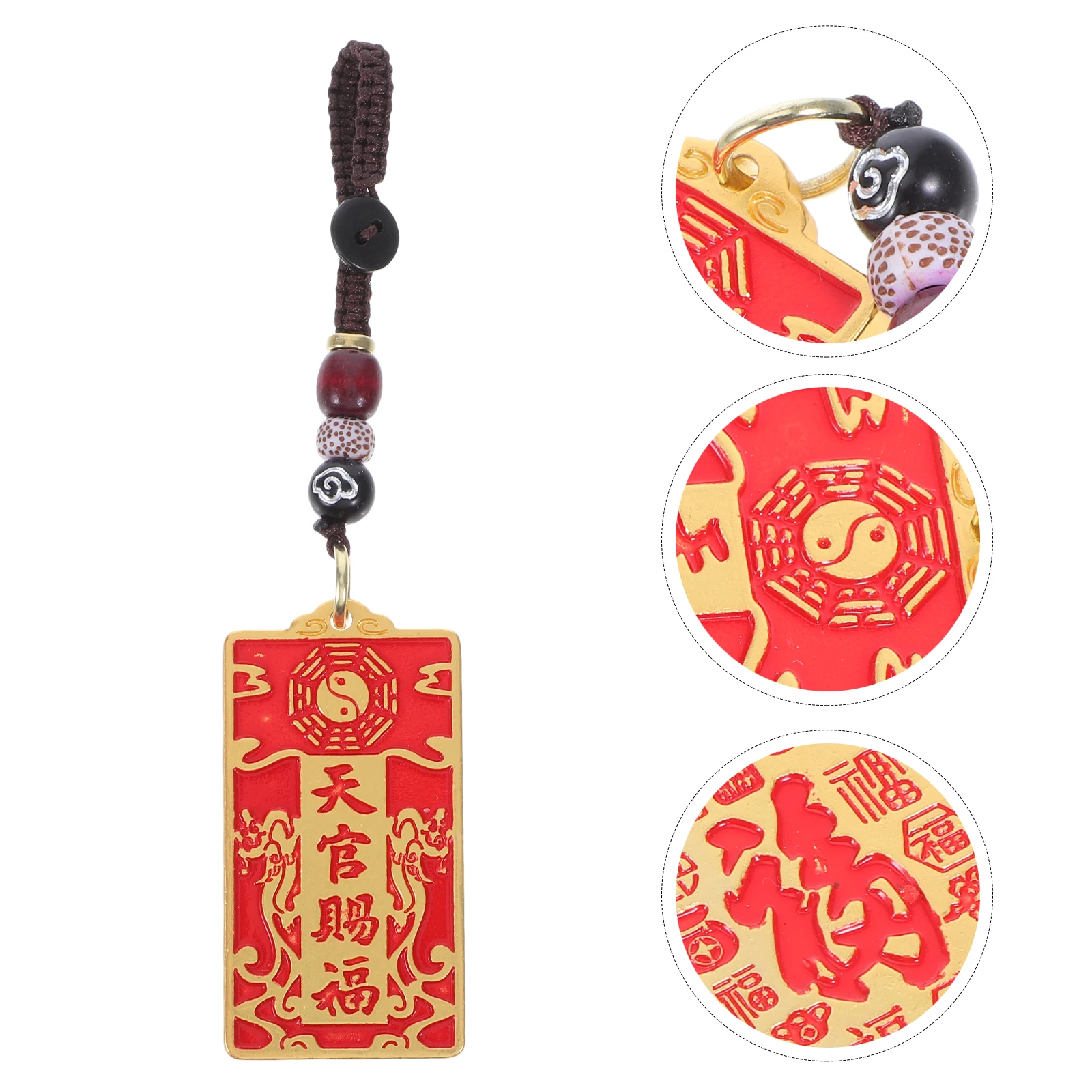 

Brass Blessing Charm Keychain Feng Shui Token Home Decor Spiritual Jewelry Prosperity Taisui Pendant Copper Amulet