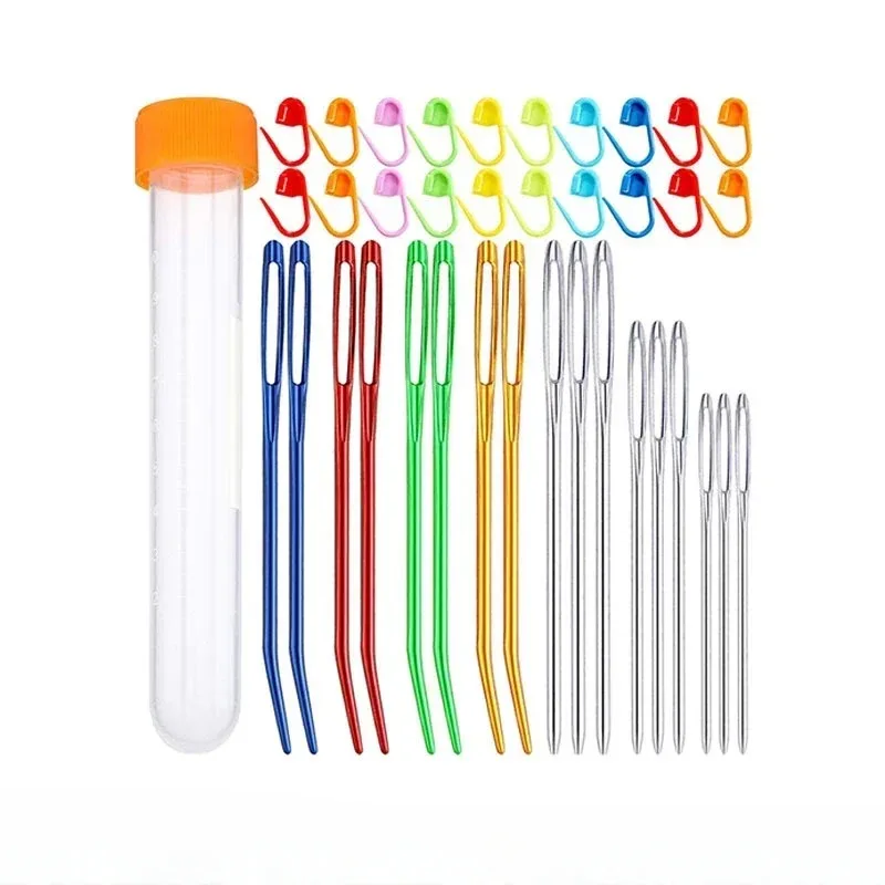 1 Set Bent Tip Tapestry Needles Yarn Knitting Weaving Needles Big Eye Curve Bent Needle Knitting Crochet DIY Sewing Accessories