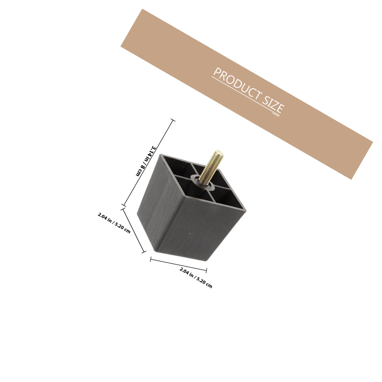 Pés de armário quadrados de móveis de plástico, 4 unidades, para sofá, mesa, cama, substituição, conjunto de 4 pernas de banco ao ar livre, durável