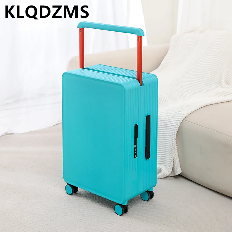 KLQDZMS Cabin Suitcase 20" Women's Durable Boarding Box Men's PC Trolley Case 24" Sturdy Combination Box Carry on Travel Luggage