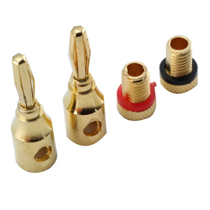 2 Stück 4mm Bananen stecker vergoldet Musik kabel Draht Audio Lautsprecher anschluss Adapter plattiert Lautsprecher kabel Drahts tift anschlüsse