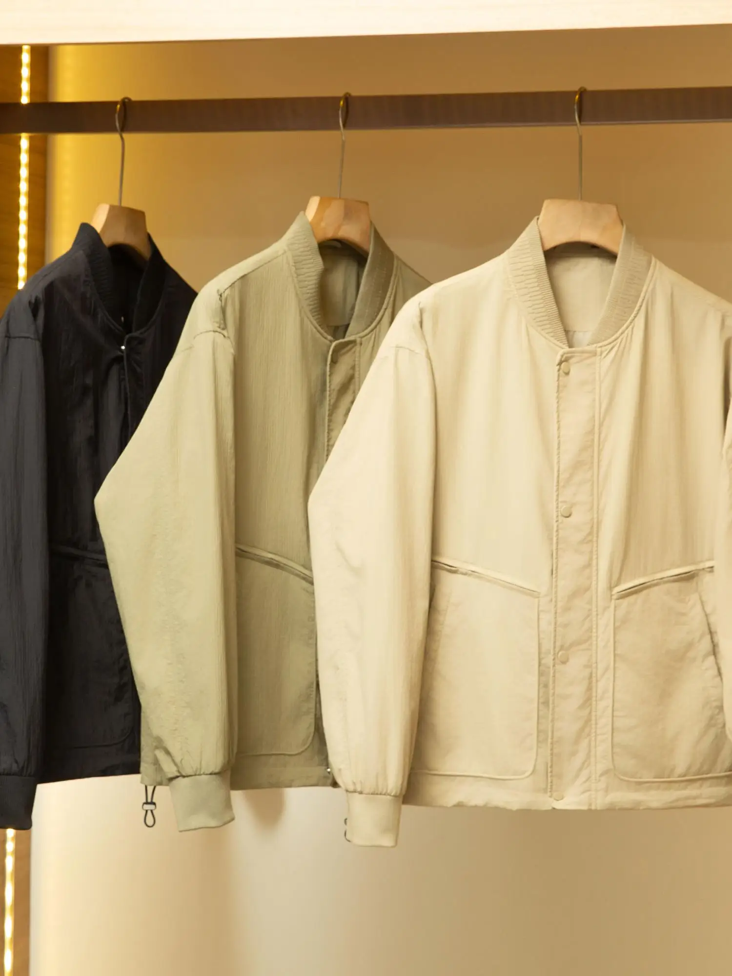 

American Sle Windproof Men's Baseball Collar Jaet Casual Loose Fit Polyester Fiber Autumn Season Long Sve Coat