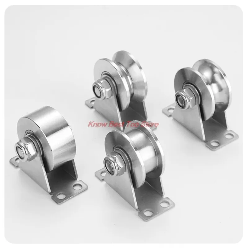 1PC Stainless Steel Tripod Pulley Wire Rope Lifting Bearing Pulley Hanging Wheel, Home Sliding Doors Track Wheel Pulley Hardware