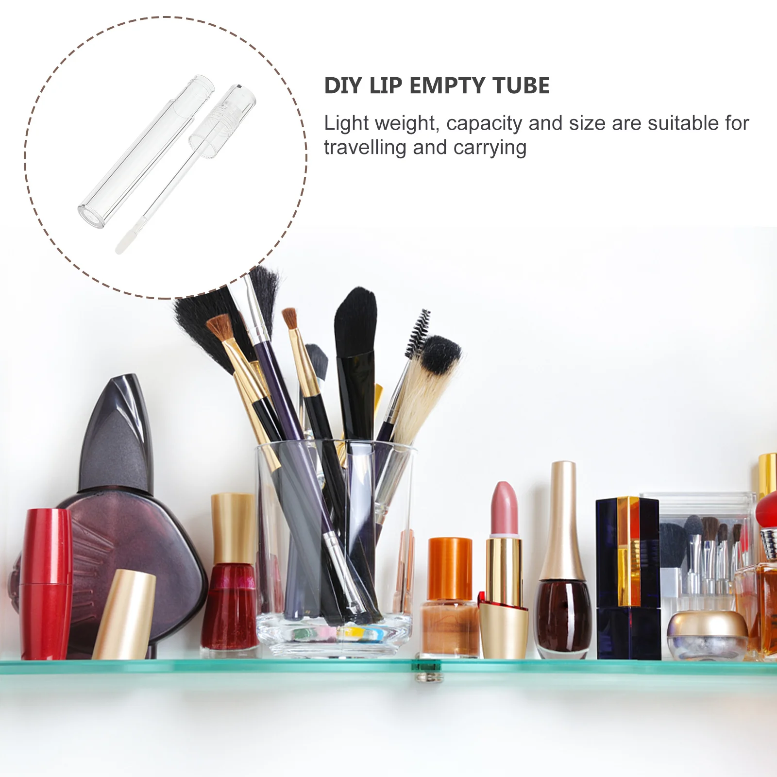 15 ชิ้นหลอดใสเปล่าสำหรับ DIY ผสมสีลิปสติก ขวดลิปบาล์มพกพา สำหรับผู้หญิงและเด็กผู้หญิง อุปกรณ์แต่งหน้า