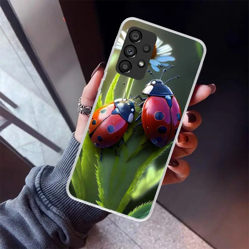 Insect Seven-Star ladybug Phone Case for Samsung Galaxy A15 A25 A35 A55 A14 A24 A34 A54 A13 A23 A33 A53 A12 A22 A32 A52 A05S A04