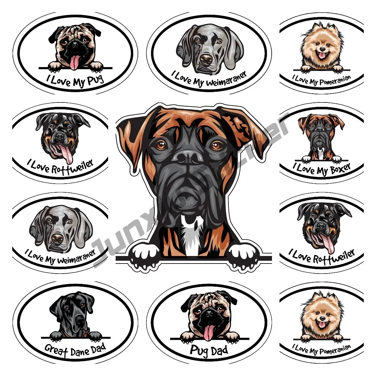 

Personality Oval I Love My Rottweiler Refrigerator boxer Dog Car Stickers Wall, Fridge, Toilet, Room Laptop Decal