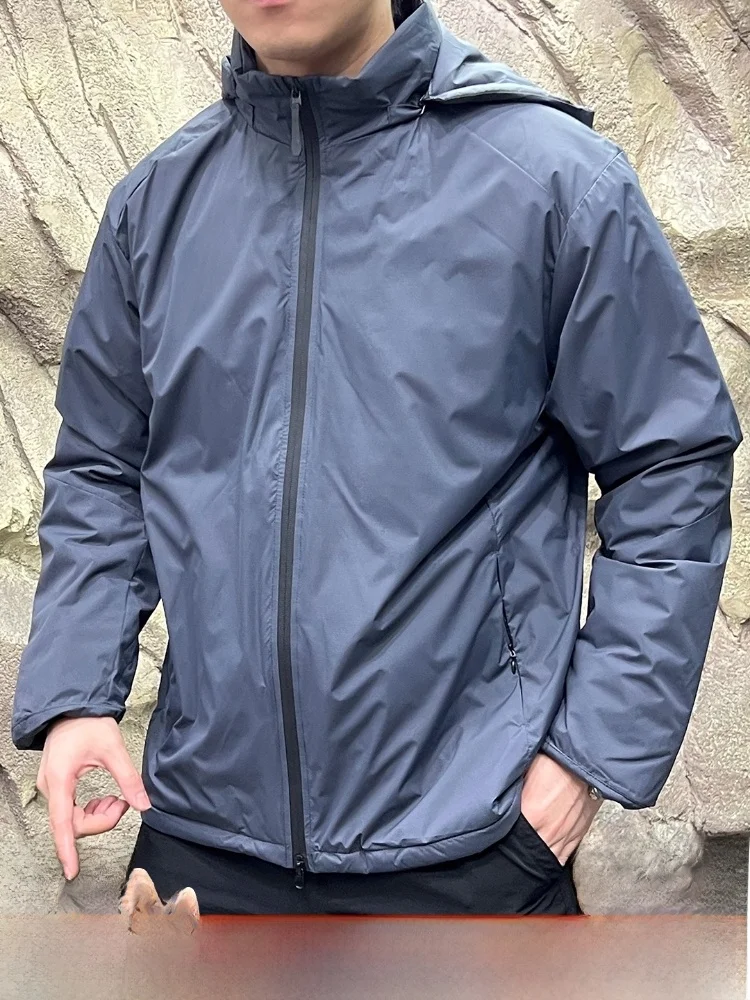 

Outdoor Men's Cotton Jaet Detachable Hat Technological Cotton Waterproof Windproof Warm Youth Faion Stand Fit Long Sve