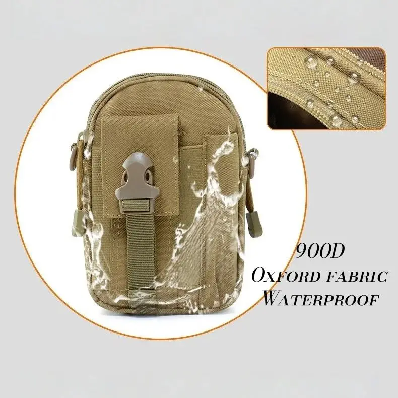 Camouflage Hiking Waist Bag Crossbody Shoulder Bag Waterproof Sports Outdoor Waist Pack Tactical Bag Outdoor Oxford Cloth