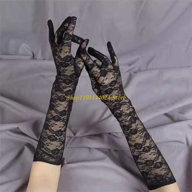 N5KE Sexy Long Gloves Proms Gloves for Opera Stage Performances Evening Dinner Women Gloves Lady Gloves
