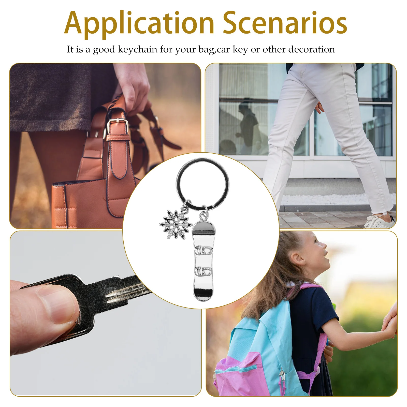 على الجليد المفاتيح على الجليد قلادة على الجليد حلقة مفاتيح معدنية صغيرة خفيفة الوزن إكسسوارات رياضية على ظهره حقيبة يد هدية قلادة التزلج