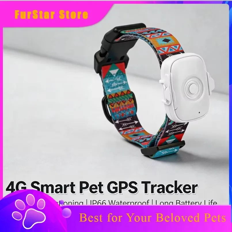 FurStarGL-13 Pet GPS Tracker No Monthly Fee No Subscription No Hidden Fees 4G LTE CAT1 Real Time Location For Dogs Cats With App