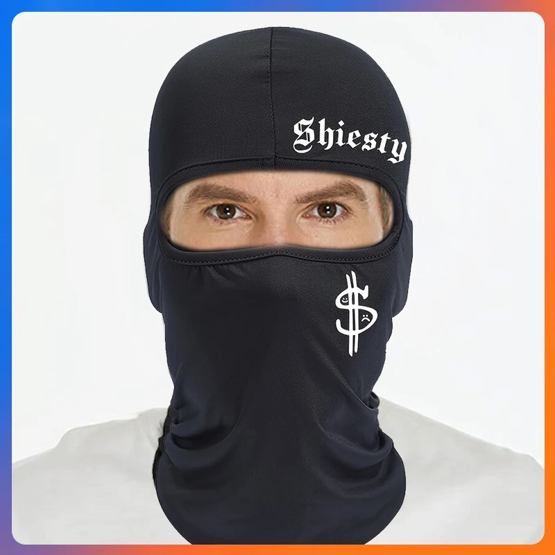 Balaclava de Moda Estampada para Motocicleta, Máscara Respirável, Corta-Vento e Protetora Solar, Máscara Facial Completa com Almofada de Ar em Malha Respirável