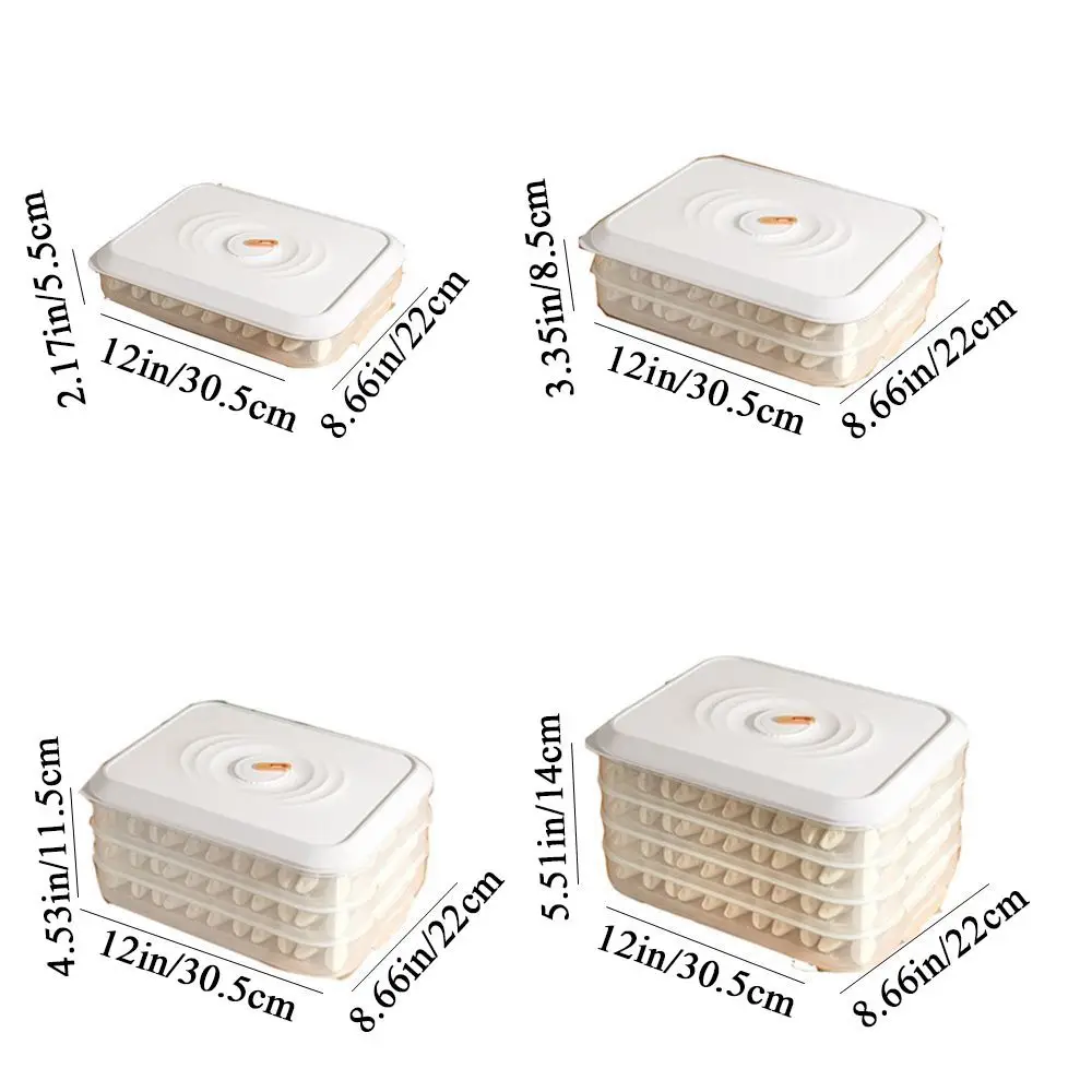 Multilayer Dumpling Box Transparent Stackable Egg Frozen Box Plastic With Lid Refrigerator Storage Box Refrigerator