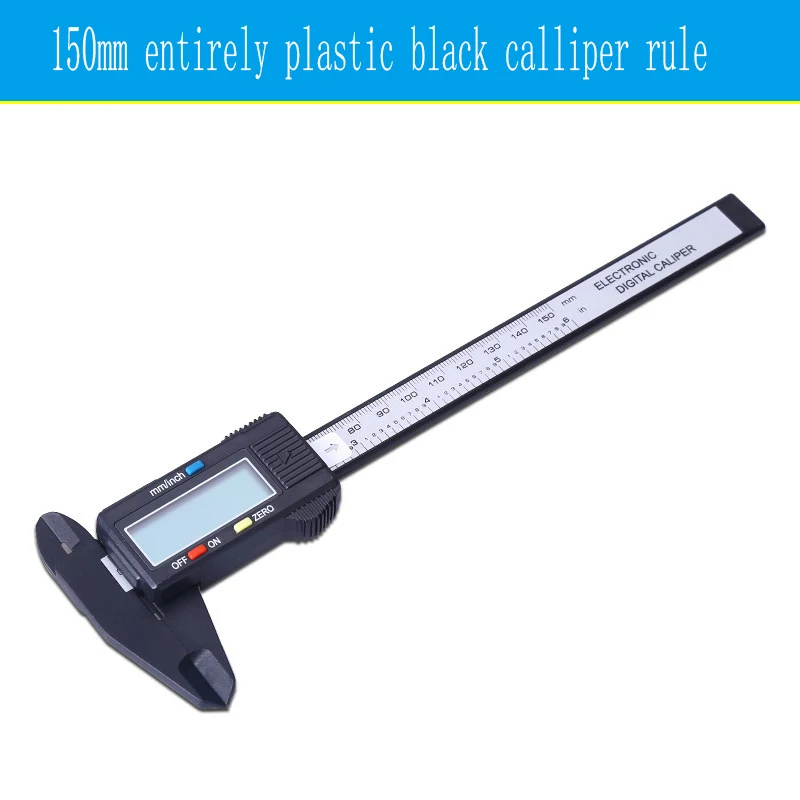 

1pcs Carbon Plastic Electronic Digital Vernier 0-150mm With Depth Rod Measuring Tool Digital Ruler