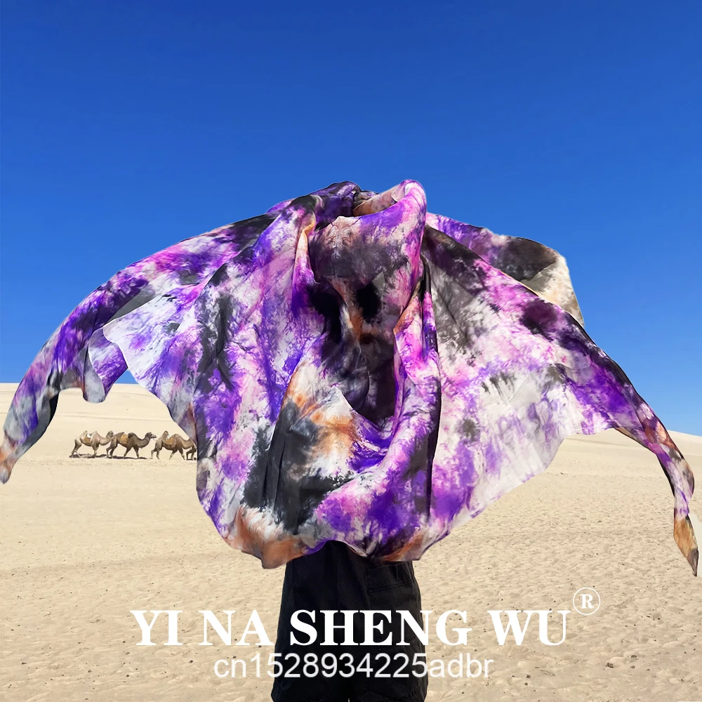 Womens Belly Dance Shawl Silk Veil Scarf Gradient Color Belly Dancing Costume Accessory Classic 250*114cm