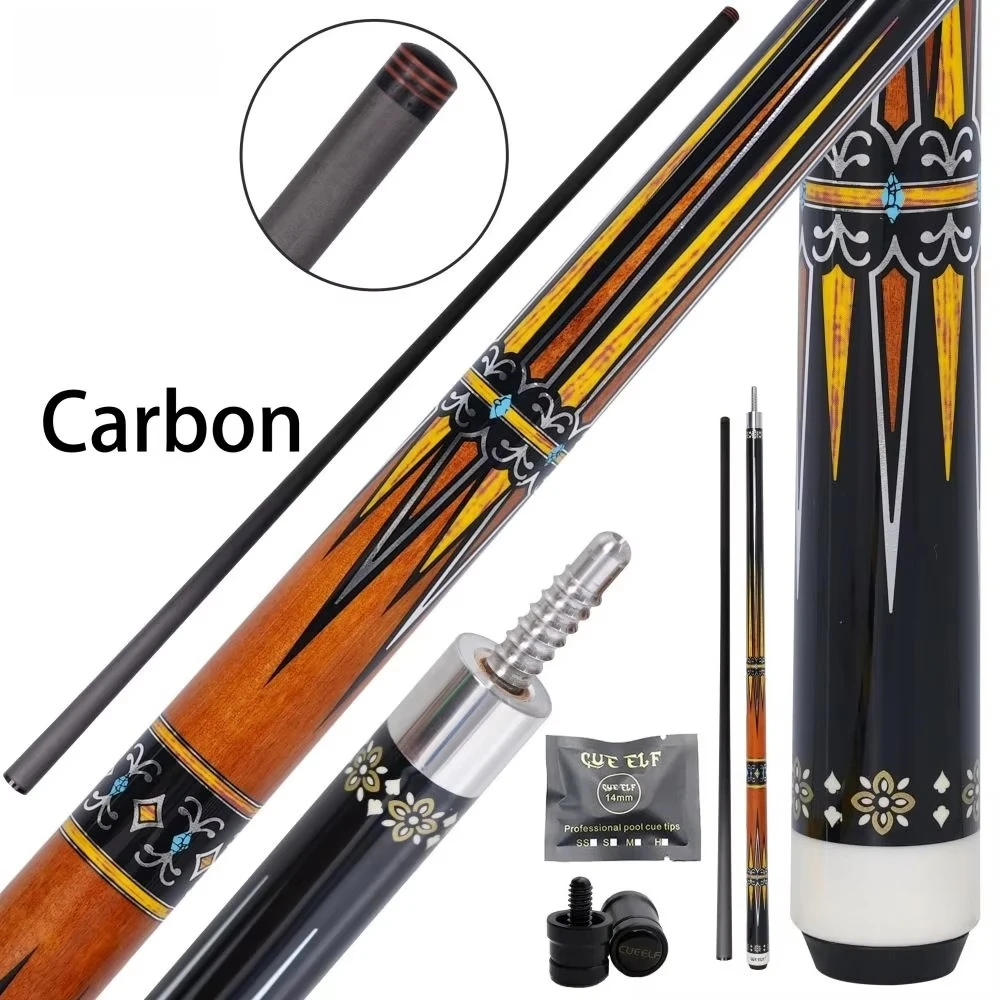 

High Grade 58 Inches Carbon Fiber Pool Cue Exquisite 12.5mm Tip Size Creative Billiard Cue Made of Maple Wood