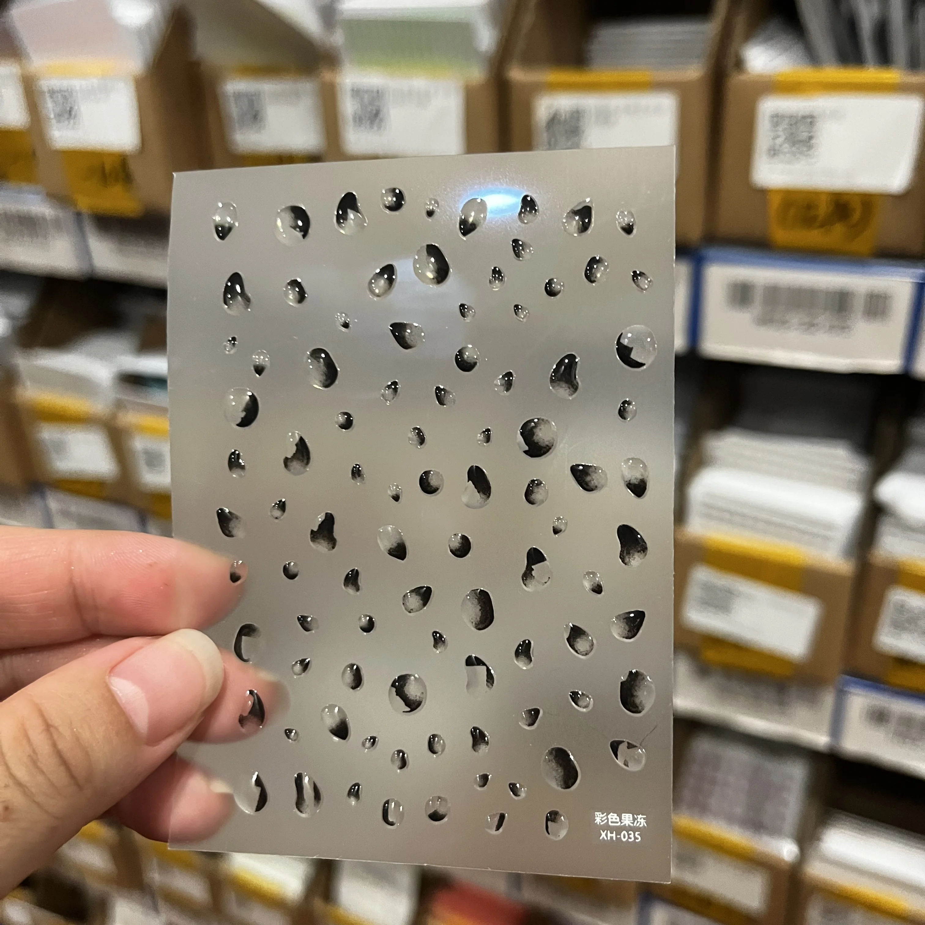 Water Drop 5D Nail Stickers Clear Realistic Translucent Black Water Bead Decal Jelly Soft Relief Water-Drop Slider Manicure 8*10