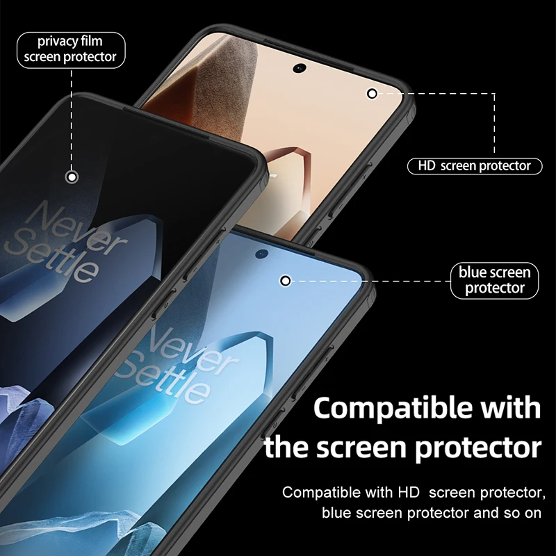For OnePlus 13 Case Magnetic Transparent Matte Hard PC Shockproof Semitransparent Back Cover for One Plus 13 capa