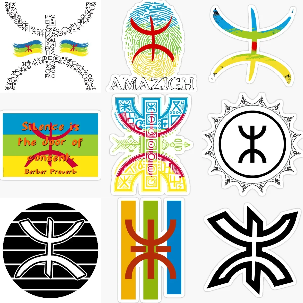 

Amazigh Berbers Flag Symbol Emblem Creative PVC Stickers for Car Bicycle Van Helmet Window Fridge Wall Decoration Accessories