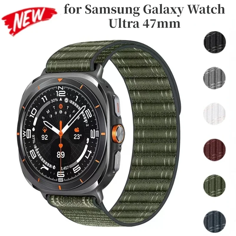 

Nylon Loop Strap For Samsung Galaxy Watch Ultra 47mm Official Wave Pattern Bracelet Wristband Galaxy Watch 8-7 Ultra 47mm Strap