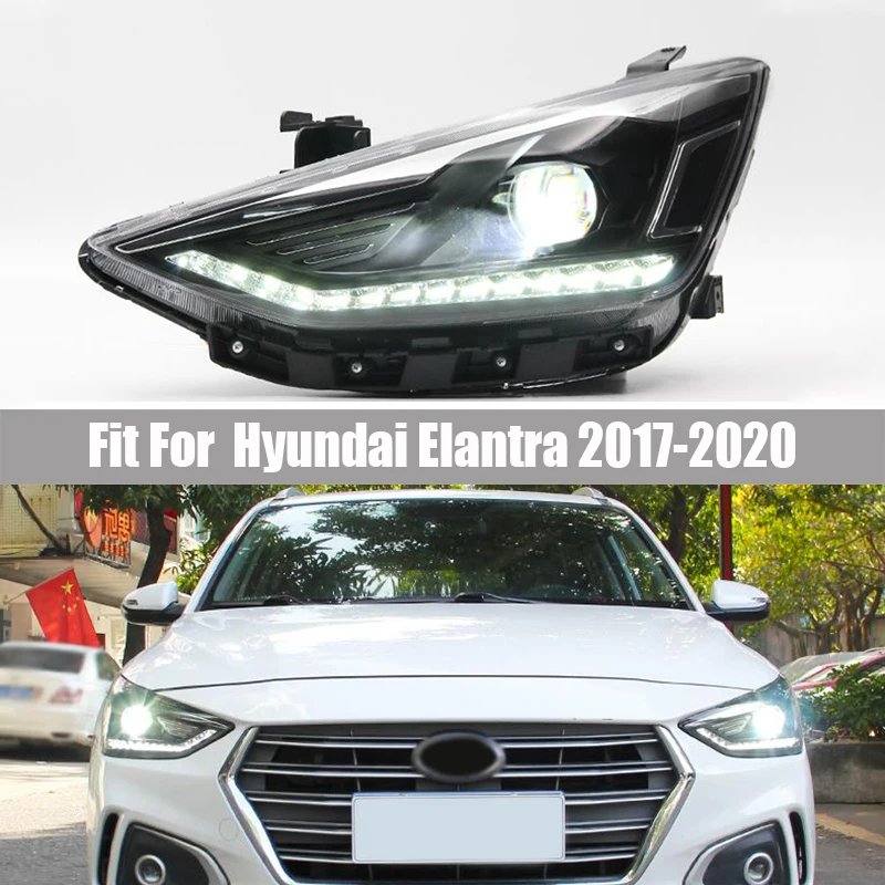 Headlight Assembly For Hyundai Elantra 2017 - 2020 Headlight Modified LED Headlight LED Daytime Running Light Streamer Steering